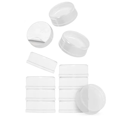 Afbeelding van virea Deurstoppers, 12 stuks, transparant, x 3 mm, zelfklevende wanddeurbumpers, elastische stoppers met goede hechtkracht, rubberen pads voor vele oppervlakken zoals muren of glas
