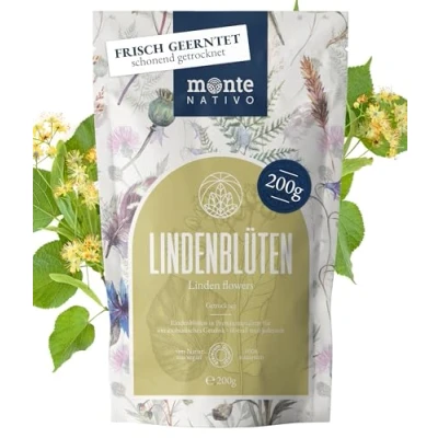 Afbeelding van Lindebloesemthee Monte Nativo (200 g), voorzichtig gedroogd, lindebloesem gedroogd op elk moment, 100% zuiver en natuurlijk, als kruidenthee of theecadeau, vruchtenthee