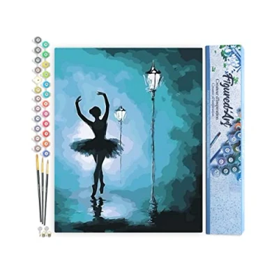 Afbeelding van Figured&#039;Art Schilderen op Nummer Volwassenen canvas Ballet onder straatverlichting Handwerk acrylverf Kit DIY Compleet 40x50cm zonder frame