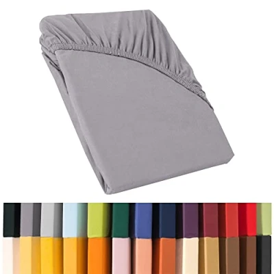 Afbeelding van CelinaTex Relax boxspringbed waterbed hoeslaken, 180x200 200x220 cm, platina grijs katoenen laken