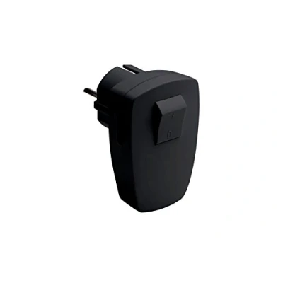 Afbeelding van Meister Veiligheidscontactstekker zwart 250 V 16 A met 2 polige schakelaar maximale kabeldoorsnede 1,5 mm² IP20 interieur zijdelingse invoer/hoekstekker / 7421220