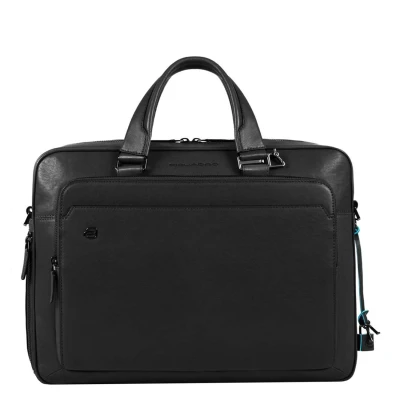 Afbeelding van Piquadro black Square Portfolio Computer Briefcase with iPad Compartment Laptoptas
