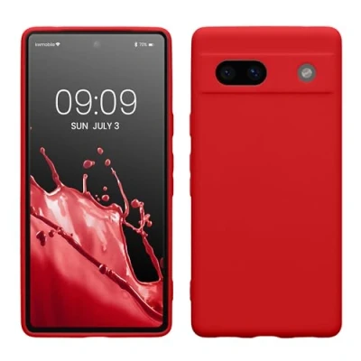 Afbeelding van kwmobile telefoonhoesje geschikt voor Google Pixel 7a Hoesje smartphone Precisie camera uitsnede In kersrood