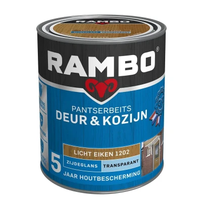 Afbeelding van Rambo Pantserbeits Deur &amp; Kozijn Transparant Zijdeglans Licht Eiken 1202