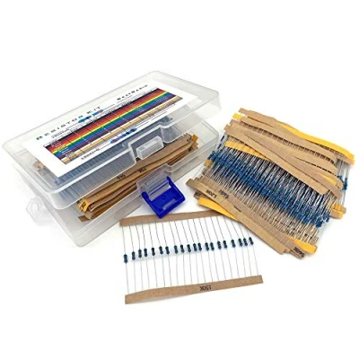 Afbeelding van DollaTek 1280 Stks 64 Waarden Weerstand Kit, 1 Ohm 10M 1/4W Metalen Film Weerstanden Assortiment met Opbergdoos voor DIY Projecten