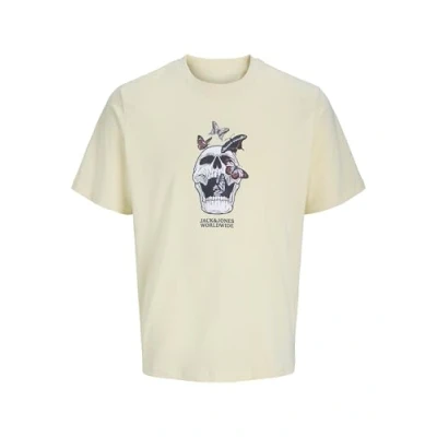 Afbeelding van Jack &amp; Jones Tshirt print, Heren, Maat: Medium, Double cream