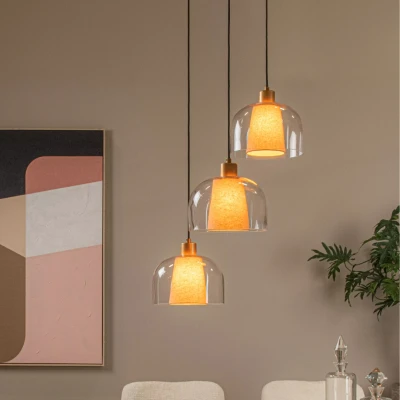 Afbeelding van Lucide GUNHILD Hanglamp Ø 24 cm 3xE27 Transparant