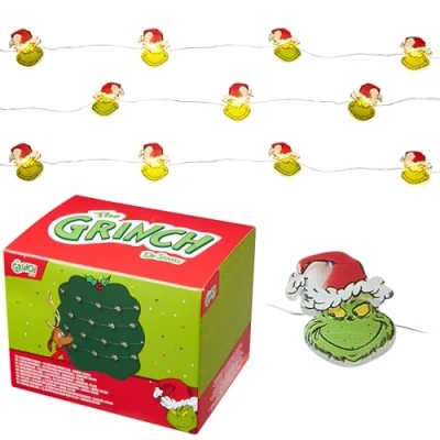 Afbeelding van The Grinch LED Kerst String Lights, Batterij Werkt 170cm Fairy Lights (Groen 2D)