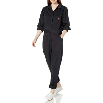 Afbeelding van Dickies Dames lange mouwen katoenen twill overall werk gereedschap, Zwart, L