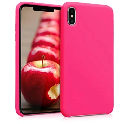 Afbeelding van kwmobile telefoonhoesje compatibel met Apple iPhone XS Max hoesje Zachte case voor smartphone Back cover in neon roze