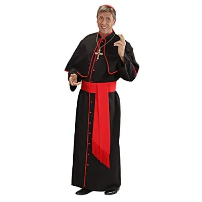 Afbeelding van Widmann Religie Kostuum Kardinaal Luxe St Pieter Man Rood, Zwart Large Carnavalskleding Verkleedkleding