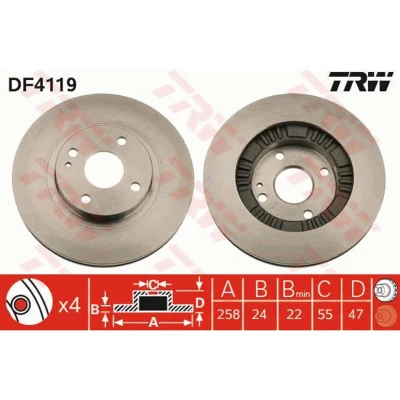 Afbeelding van Trw Remschijf DF4119