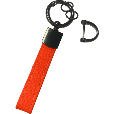 Afbeelding van Basey Sleutelhanger Leer Leren Met Ringen Rood