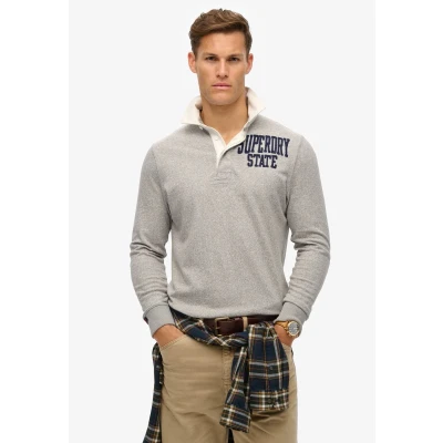 Afbeelding van Superdry Longsleeve, Heren, Maat: Large, Vintage sweat light grey marl