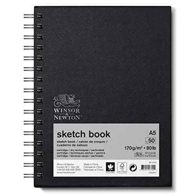 Afbeelding van Winsor &amp; Newton 6673002 Schetsboek met spiraalbinding 50 vel schetspapier, 170g/m² microgeperforeerde vellen in A5