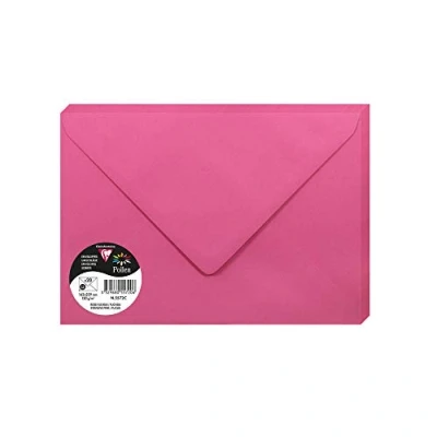 Afbeelding van Clairefontaine 5572C verpakking met 20 enveloppen pollen in formaat C5, 162 x 229 mm, 120 g, ideaal voor uitnodigingen en correspondentie, fuchsia, 1