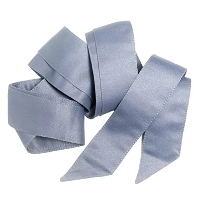 Afbeelding van Maya Deluxe Damesriem voor dames, satijn, satijnen sjerp, strik, accessoire bruidsmeisjes, bruid, bruiloft, gala, avondfeest, gelegenheid, Blauw (Dusty Blue), S M