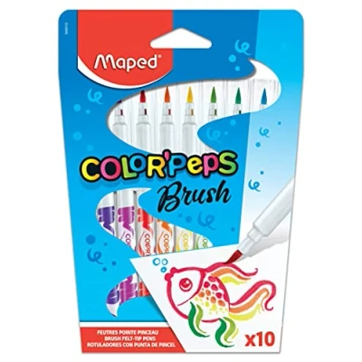 Afbeelding van Maped Penseelstift Brush, 10 Stuks In Een Kartonnen Etui Viltstift