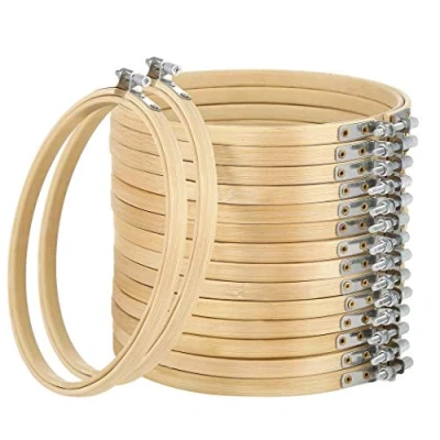 Afbeelding van 16 Pack 7 &quot;Mini Bamboe Cirkel,Borduurwerk Hoop Cross Stitch Ring voor DIY Art Craft Handig Naaien