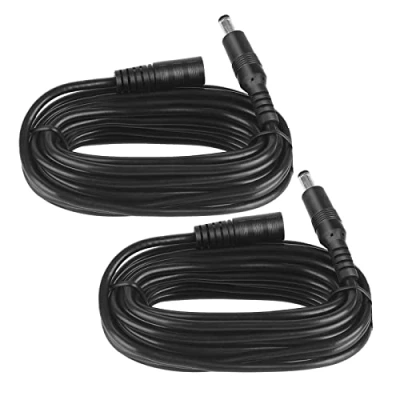 Afbeelding van 2 stuks 5 m DC Power verlengkabel, stekker 5,5 mm x 2,1 mm, ondersteunt V 6 9 12 24 V, voor beveiligingscamera&#039;s, DVR, router, printer, ledstrip, Zwart