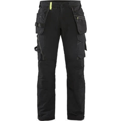 Afbeelding van Blaklader Werkbroek met 4 weg stretch 1522 1645 Zwart/High Vis Geel C44