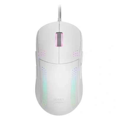 Afbeelding van MARSGAMING MMPROW Wit, Ultra Lichtgewicht Ambidextrous Muis, RGB Chroma, Optische 32K DPI