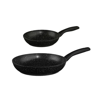 Afbeelding van Koekenpannen set 2x stuks Alle warmtebronnen Zwart Dia 20/26 cm