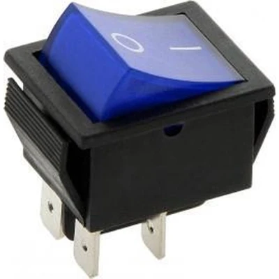 Afbeelding van Schakelaar blauw 12 volt 20A verlicht vierkant