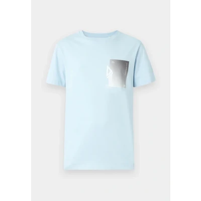 Afbeelding van TOM Tailor Denim Printed Tshirt print, Heren, Maat: XS, Light blue grey