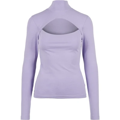 Afbeelding van Urban Classics Cutout Turtleneck Longsleeve, Dames, Maat: XS, Lavender