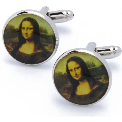 Afbeelding van Manchetknopen Mona Lisa Kunst Rond