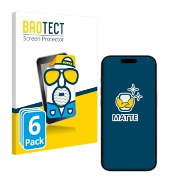 Afbeelding van BROTECT Screenprotector voor Apple iPhone 15 / Pro Folie Beschermfolie matte (6 Stuks)