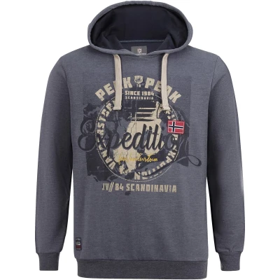 Afbeelding van Jan Vanderstorm hoodie ELLMAR Plus Size met printopdruk blauw