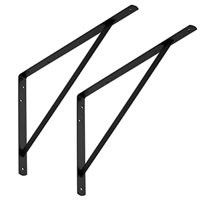 Afbeelding van SOTECH set van 6 Legbordbeugels (500 x 325 30 mm, zwart, met poedercoating), zware beugels dwarsbalk voor stabilisatie