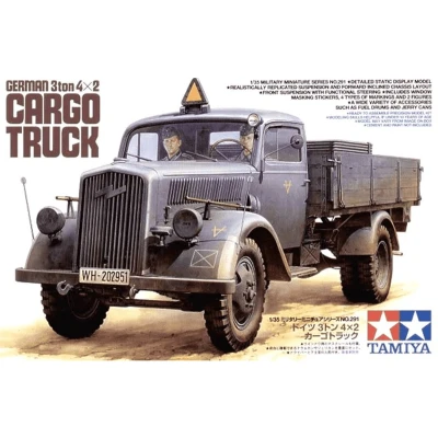 Afbeelding van 1:35 Tamiya 35291 WWII German Cargo Truck 3ton with 2 Figures Plastic Modelbouwpakket