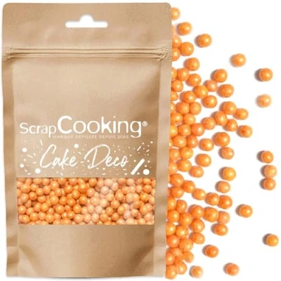 Afbeelding van ScrapCooking decoratieset, goudkleurige parels, 55 g