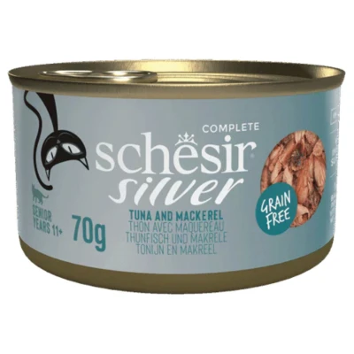 Afbeelding van Schesir Silver 70 g Kattenvoer Tonijn&amp;Makreel