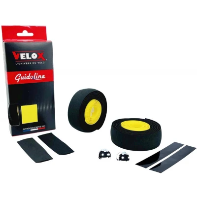 Afbeelding van Velox Stuurtape Maxi Cork Bicolor zwart/geel (2st)