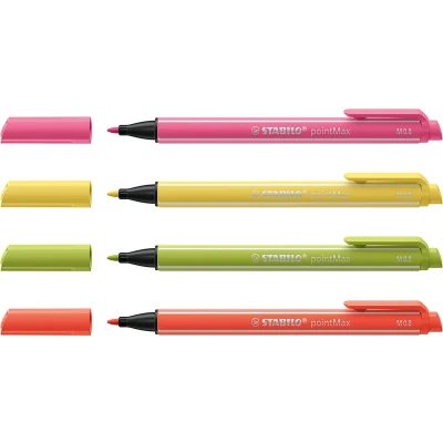 Afbeelding van Viltstift STABILO pointMax 488/4 medium assorti pastel etui à 4 stuks