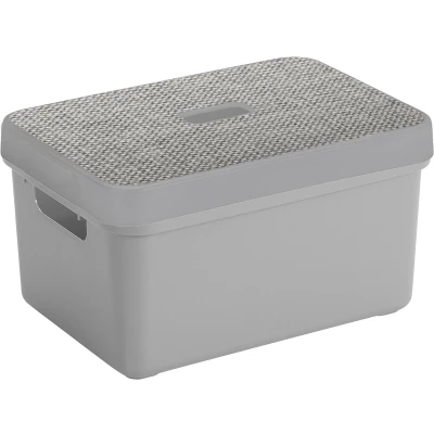 Afbeelding van Sunware Opbergbox/mand lichtgrijs 5 liter met deksel Opbergbox