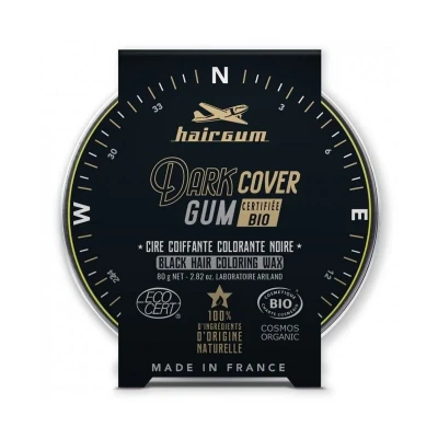 Afbeelding van Hairgum Black Bio Gum Haarwax met 100% natuurlijke ingrediënten, grijze haren dekkende zwarte haarwas, 80 ml