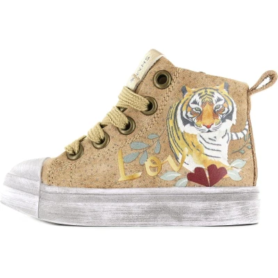 Afbeelding van Sneakers Meisjes, jongens Beige Tiger Leer Shoesme Maat 22