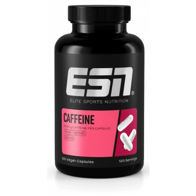 Afbeelding van ESN Caffeine Caps, 120 Capsules, 200 mg per Capsule Vegan Porties, Gemaakt in Duitsland, Laboratorium Getest