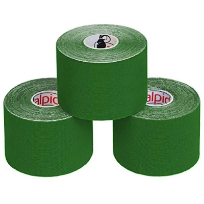 Afbeelding van ALPIDEX Kinesiologie Tape 1/3/ 6/12 rollen Veel kleuren 5 m x cm Toepassingsfolder Elastisch Waterdicht Huidvriendelijk Fysio Spier Set, Kleur:Groen, Aantal stuks:3