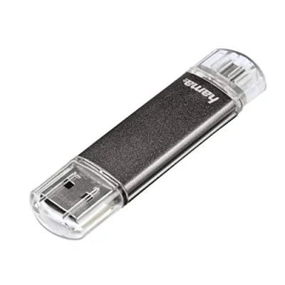 Afbeelding van Hama 128 GB USB geheugenstick met 2.0 &amp; microUSB (2 in 1 stick, bijv. voor Android mobiele telefoon, tablet, computer, notebook, pc, laptop, MacBook, OTG, 15MB/s) telefoonstick,