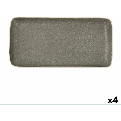Afbeelding van Snackdienblad Bidasoa Gio Rechthoekig Grijs 28 x 14 cm Keramisch (4 Stuks)