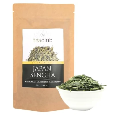 Afbeelding van Japan Sencha groene thee, losse 50 g, Japanse thee van Kyushu, harmonisch mild, struikvariëteit Oku Midori, theecadeau TeaClub Green Tea