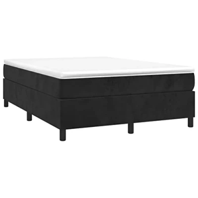 Afbeelding van vidaXL Boxspring met matras fluweel zwart 140x200 cm