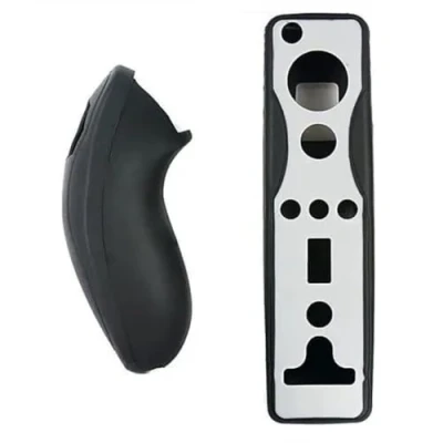 Afbeelding van OSTENT Zachte siliconen hoes huidtasje voor Nintendo Wii Remote Nunchuk Controller Kleur Zwart