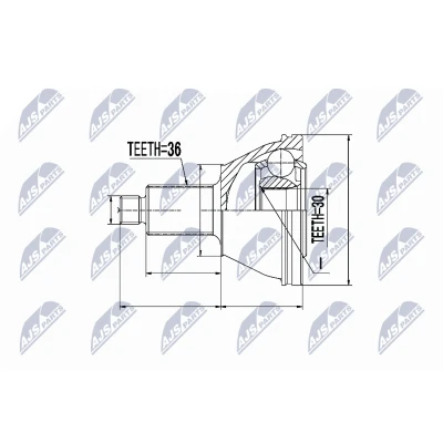 Afbeelding van Homokineet reparatie set, aandrijfas NTY NPZ SK 002